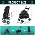 thumbnail image 2 of Dog Cat Stroller – Foldable Pet Stroller with 360° Wheels, Adjustable Canopy & Visible Mesh, Dog Stroller for Medium Dogs 20 lbs, Cup Holder & Storage Basket, 2 of 8