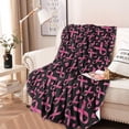 thumbnail image 2 of Breast Cancer Round Blanket,Comfortable Soft Flannel Throw Blanket,All Season,Warm Lightweight Blankets for Sofa Bed Couch Living Room Chair 60"x60", 2 of 5