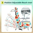 thumbnail image 5 of Tcbosik Folding Beach Chair for Adults, Lightweight Camping Chair with 5-Position Adjustable Backrest, 32"H Portable Lawn Chair with Towel Bar, Cooler Pouch and Side Pockets, Rainbow Stripes, 5 of 10