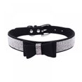 thumbnail image 1 of CNKOO Pet Dog Leather Rhinestones Bow Knot Collar Crystals Bling Diamonds for Small Medium Large Dogs, 1 of 10