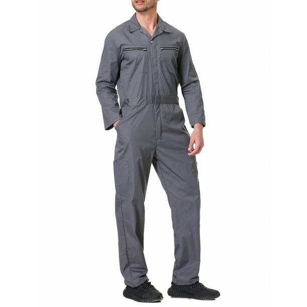 Toptie Men's Action Back Coverall with Zipper Pockets, Mechanic