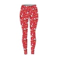 thumbnail image 4 of WTXUE Christmas Leggings for Women, Jeggings for Women, Women'S Christmas Printed High Waist Stretch Skinny Leggings, Red XXL, 4 of 5