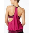 thumbnail image 2 of Nike FUCHSIA Laser Stripe Layered Tankini Swim Top, US Medium, 2 of 4