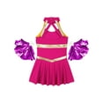 thumbnail image 6 of inhzoy Kids Girls Teens Cheerleading Uniforms Cheer Dance Dress with Pompom,Sizes 6-16 Hot Pink 8, 6 of 9