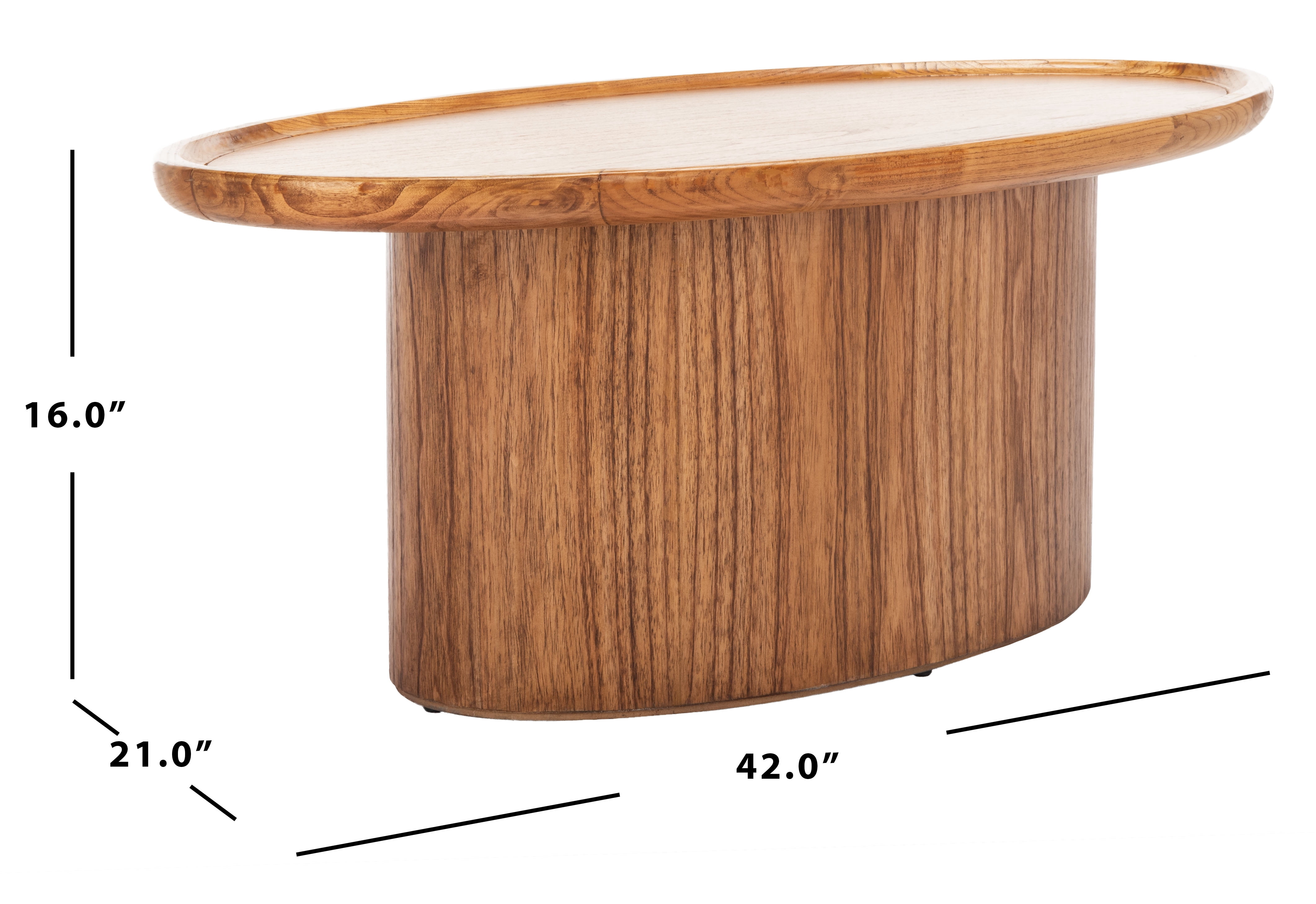 SAFAVIEH Flyte Rustic Wood Oval Coffee Table, Natural