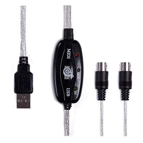USB to MIDI Keyboard Interface Converter Cable Adapter 2M