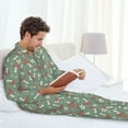 thumbnail image 5 of Bingfone Men's Pajama Set 2 Piece Loungewear PJs, Long Sleeve with Pajama Pants-Retro Hippie Groovy Mushroom, 5 of 7