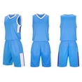 thumbnail image 2 of HAOTAGS 2Pcs Basketball Jersey Set for Boys(4-16), Youth Lightweight Basketball Tank Top and Track Shorts Sky Blue, 2 of 7