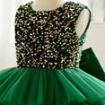 thumbnail image 7 of XXWXYD Sequin Flower Girl Dresses Wedding 𝖱uffles Sleeves Pageant Puffy Tulle Prom Gown Bridesmaid Princess Ball Gown Par𝗍y Dress First Comunion Christening 𝖱uffled Sleeve Flower Girl, 7 of 7