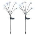 thumbnail image 2 of Fiudx Luces Solares para Jardín, 6 Cabezales con Diseño Floral, Luz Solar Blanca Cálida, Decoración de Exterior de Bajo Consumo, Sin Cableado Ni Instalación, Perfectas para Patios y Jardines, Paquete, 2 of 6
