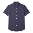 thumbnail image 4 of CIENVNSTG Men's Summer Button Down Shirts Short Sleeve Regular Fit Solid Color Casual Business Dress Shirt with Chest Pocket Purple M, 4 of 4