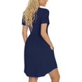 thumbnail image 4 of JuneFish Women's Summer Short Sleeve Casual Dresses Beach Flowy Sundresses with Pockets, 4 of 7