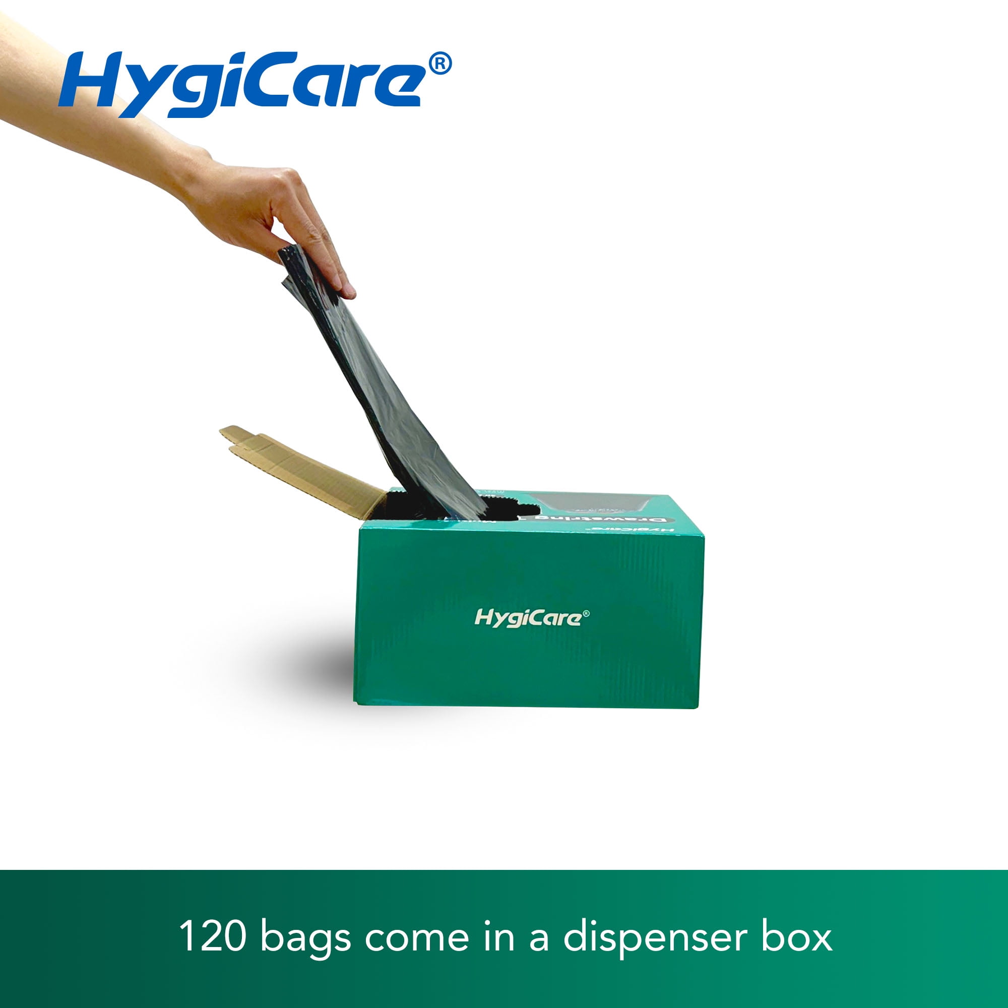 HygiCare 30 Gallon Drawstring Trash Bags, 120ct, Super Strong, Leakproof, Unscented