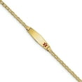 thumbnail image 1 of Bracelet Ancre Semi-Solide 14K Forme Diamant Rouge Émail ID w 8 Pouces "Bracelets, 1 of 3
