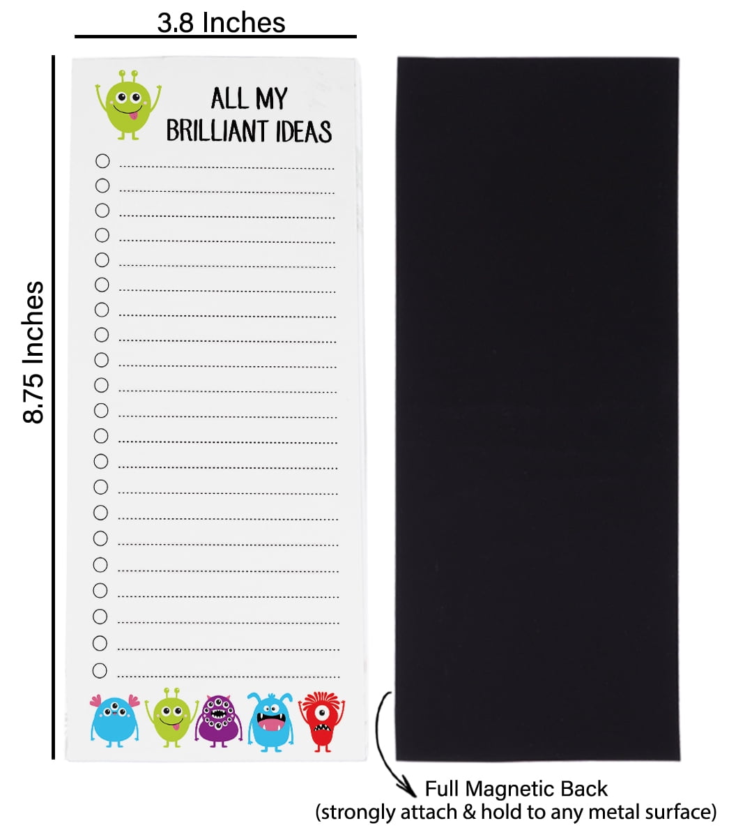 Inkdotpot Pack of 3 Magnetic Fridge To-Do List Notepads- Magnetic Memo Pads For Refrigerator-(50 Sheets Each)-Q8