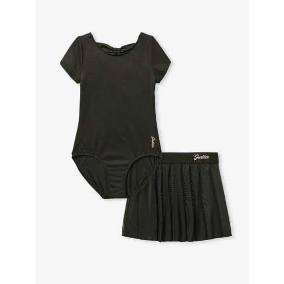 Justice Girls Cap Sleeve Leotard and Dance Skirt, Sizes XS-XL