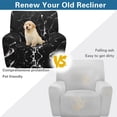thumbnail image 5 of Renewold Stretch Recliner Cover Non-Slip Recliner Slipcover 4 Pieces Soft Lazy Boy Recliner Chair Cover with Pocket and Elastic Bottom for Living Room, Marble Crack Black, 5 of 8