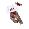 thumbnail image 5 of Seyurigaoka Baby's Christmas Suit Romper Plaid/Leopard Trousers Headband, 5 of 9