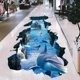 thumbnail image 1 of 3D Broken Blue Dolphin Ocean World Wall Stickers, Lifelike Ice Age and Under The Sea Tropical Fish Wall Decal, Peel and Stick Underwater Wall Decor fo, 1 of 5