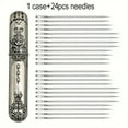thumbnail image 4 of HLONK 1pc Vintage Embossed Alloy Needle Case With 12/24pcs Side Threading Blind Needles Set  Sewing Needle Storage Container  Elegant Craftsmanship, 4 of 6