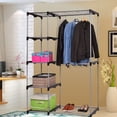 thumbnail image 2 of Costway Closet Organizer Storage Rack Portable Wardrobe Garment Hanger Double Rod Shelf, 2 of 5