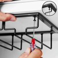 thumbnail image 3 of Under Cabinet Stemware Rack, Space Saving Wine Cup Holder for Kitchen Bar Storage Hanger, Metal Organizer Easy Installation, Sturdy Structure for 12 to 18 Glasses, 3 of 4