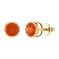 thumbnail image 2 of 1Ct Brilliant Round Cut Solitaire Studs Red Diamond 14K Yellow Solid Solid Gold Everyday Dainty Earrings Screw Back, 2 of 7
