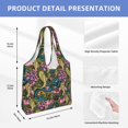 thumbnail image 2 of Xecao's Snake And Flower Canvas Tote Bag is a versatile choice for women, serving as a stylish beach bag, shopping bag,and reusable grocery bag., 2 of 5