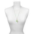thumbnail image 3 of Delight Jewelry 12mm Crystal Rivoli - Lime Green Be Strong and Courageous Engraved Cross Zoey Necklace, 28", 3 of 4