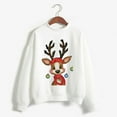 thumbnail image 4 of Fiaer Christmas Women Sweatshirts Cute Graphic Baggy Xmas Pullover Plus Size Long Sleeve Casual Breathable Comfort Tops White XL, 4 of 4