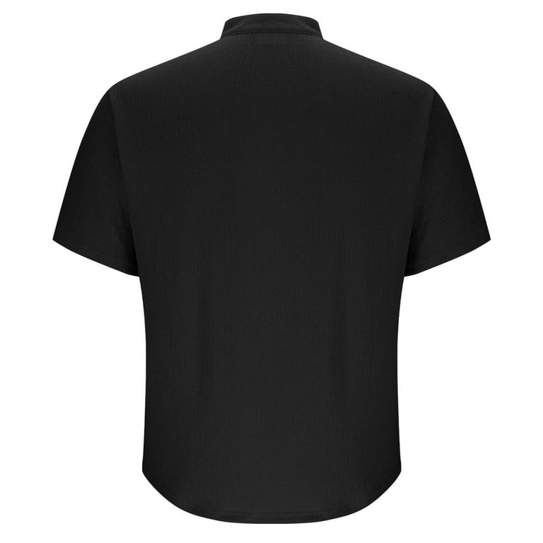 Coorders George Mens Henley Short Sleeve T-Shirt, Linen Button