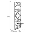 thumbnail image 2 of Candelabro de pared con forma de pilar Candelabro de metal negro Juego de 2 candelabros rectangulares decorativos Candelabro Candelabro para paredes Candelabro, 2 of 5