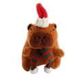 thumbnail image 4 of Llavero de peluche de carpincho navideño, adorno decorativo para mochila, carpincho relleno bufanda verde sin anillos, 4 of 9