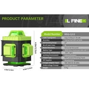 Laser Level Self Leveling,HDJ 16 Lines 4x360° Laser Level Tool,4D Green Cross Horizontal Vertical Laser Tool With Remote Control and 2PCS 2400mAh Battery