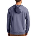 thumbnail image 2 of Men's Cutter & Buck Heather Navy Michigan Wolverines Vault Logo Adapt Knit Raglan Pullover Hoodie, 2 of 2
