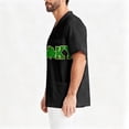 thumbnail image 4 of Men's Casual Short-Sleeved V-Neck Printed Front Pocket Top Green D 3XL, 4 of 6