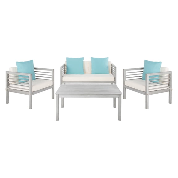 Safavieh Alda 4 Piece Outdoor Set with Accent Pillows