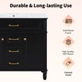 thumbnail image 5 of DTTRA 36 Inch Bathroom Vanity with Sink and Mirror Cabinet, Modern Freestanding Vanity with Soft Close Doors and Drawers, MDF & Solid Wood Frame, Ample Storage, Ceramic Top, Single Sink, Black, 5 of 7