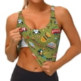 thumbnail image 4 of Xecao Transportation Prints for Sports Bra with Removable Pads, Crop Tank Top Design, Women's Longline Sports Bra - Non-Wired - Medium, 4 of 9