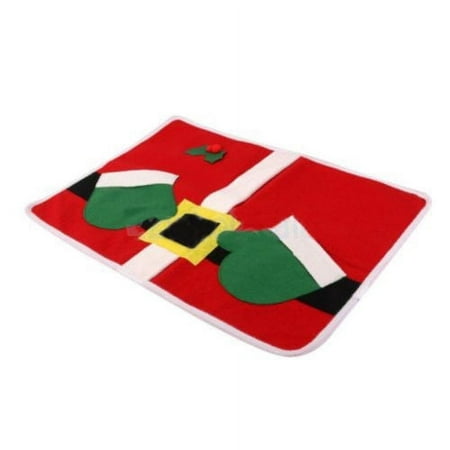 

Christmas Table Mat Cute Santa Claus Dish Fork Spoon Bowl Storage Glove Bag Pocket