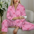 thumbnail image 6 of Naloa Red ribbons Pajamas for Women Set, Womens Pajama Sets, Lounge Sets for Women, 2pjs for Women-, 6 of 7