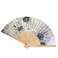 thumbnail image 2 of SPRING PARK Fan Floral Butterfly Satin Asian Chinese Dance Handheld Folding Wall Decoration, 2 of 8