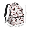 thumbnail image 2 of Honeii Christmas Plaid Moose Print Backpack for Both Men and Women, Basic Bookbag for College, Work, or Travel,Rucksack Computer Bag-One Size, 2 of 5