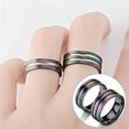 thumbnail image 1 of Fiudx Anillo de Acero de Titanio, Elegante Diseño Negro Bicolor, Estilo Adelgazante y Fresco, Tallas Ajustables 6-10, Accesorio de Fiesta para Uso Diario, Ideal para Parejas o Amigos., 1 of 2