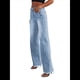 thumbnail image 3 of Pantalones Vaqueros de Pierna para Mujer, Cintura Alta, Elásticos, con Dobladillo Sin Rematar Azul L, 3 of 7