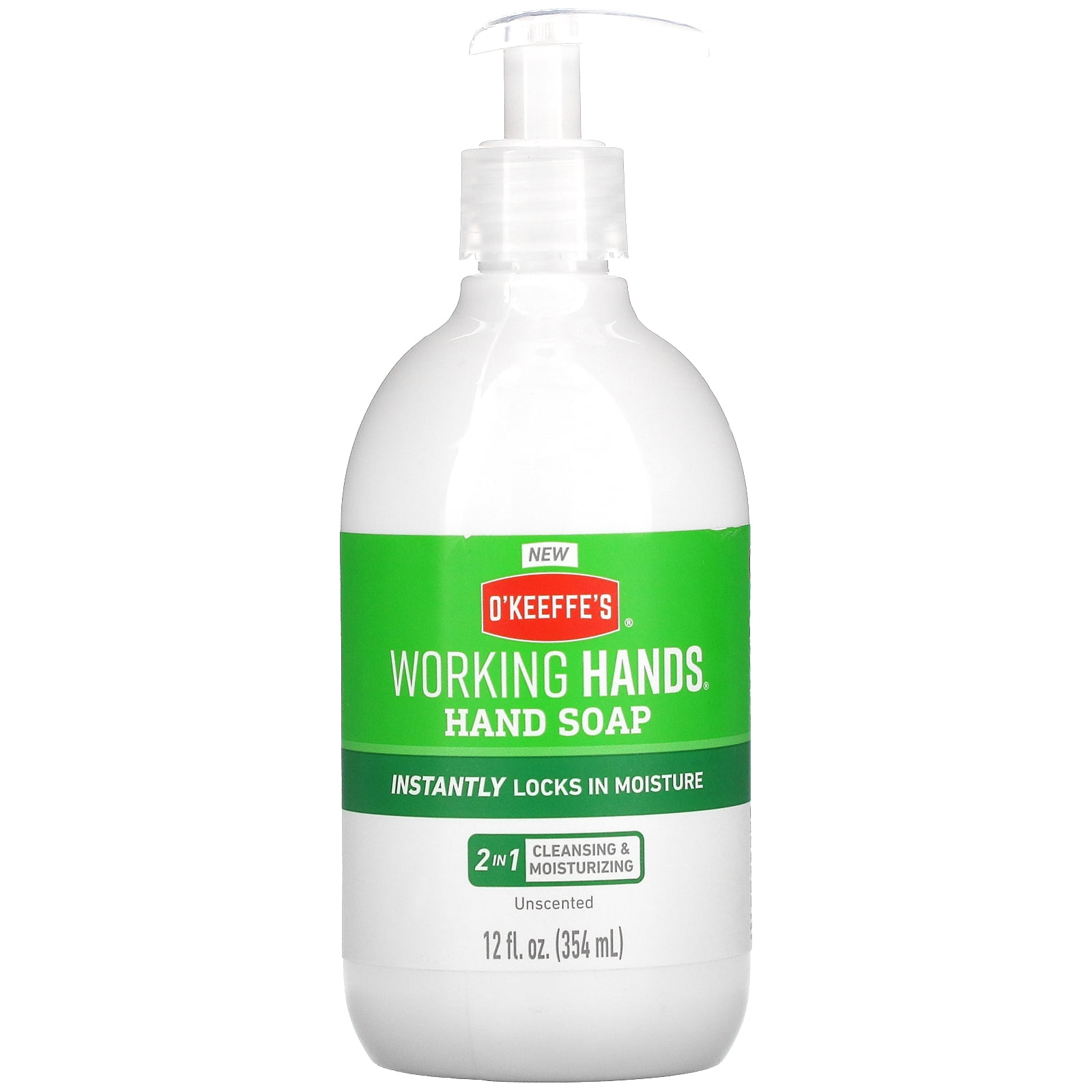 O'Keeffe's Working Hands Moisturizing Liquid Hand Soap, Unscented, 12 fl oz (354 ml)