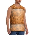 thumbnail image 2 of Bixox Men's Sparkling Orange and Black Printed Shirt Sleeveless Fitness Tank Top-Small, 2 of 7