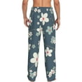 thumbnail image 3 of Bingfone Blue Flower Mens All Over Print Sleep Pajama Pants-Medium, 3 of 9