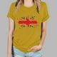 thumbnail image 1 of Fiudx Camisetas para Mujer Tops con Estampado de Moda para Mujer, Blusa de Manga Corta con Cuello Redondo, Camisetas, 1 of 4