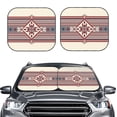 thumbnail image 2 of Fotbe Fashion Tatreez 2-Piece Car Windshield Sun Shade | Sun Blocker for Car Windshield | Foldable Automotive Interior Accessories for Sun Protection-Small, 2 of 7